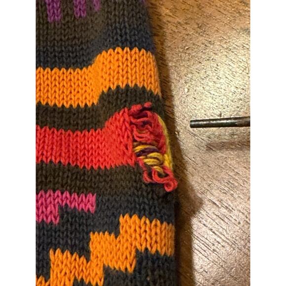 Large Benetton Vintage Crazy Retro Sweater ColorBlock United Colors Of Italy - Picture 2 of 13